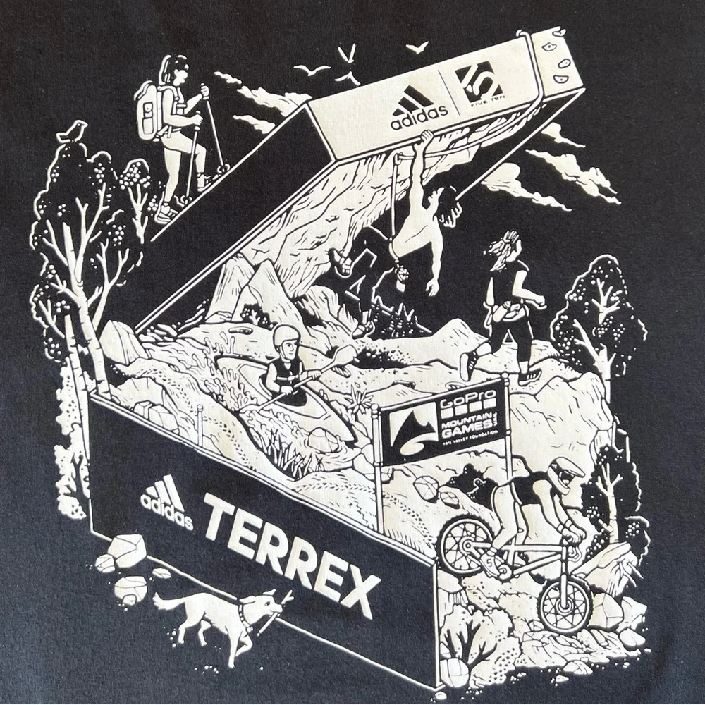 Adidas Terrex Amplifier Tee Womens Medium Black Graphic T-Shirt IA7360 NEW - Picture 6 of 9